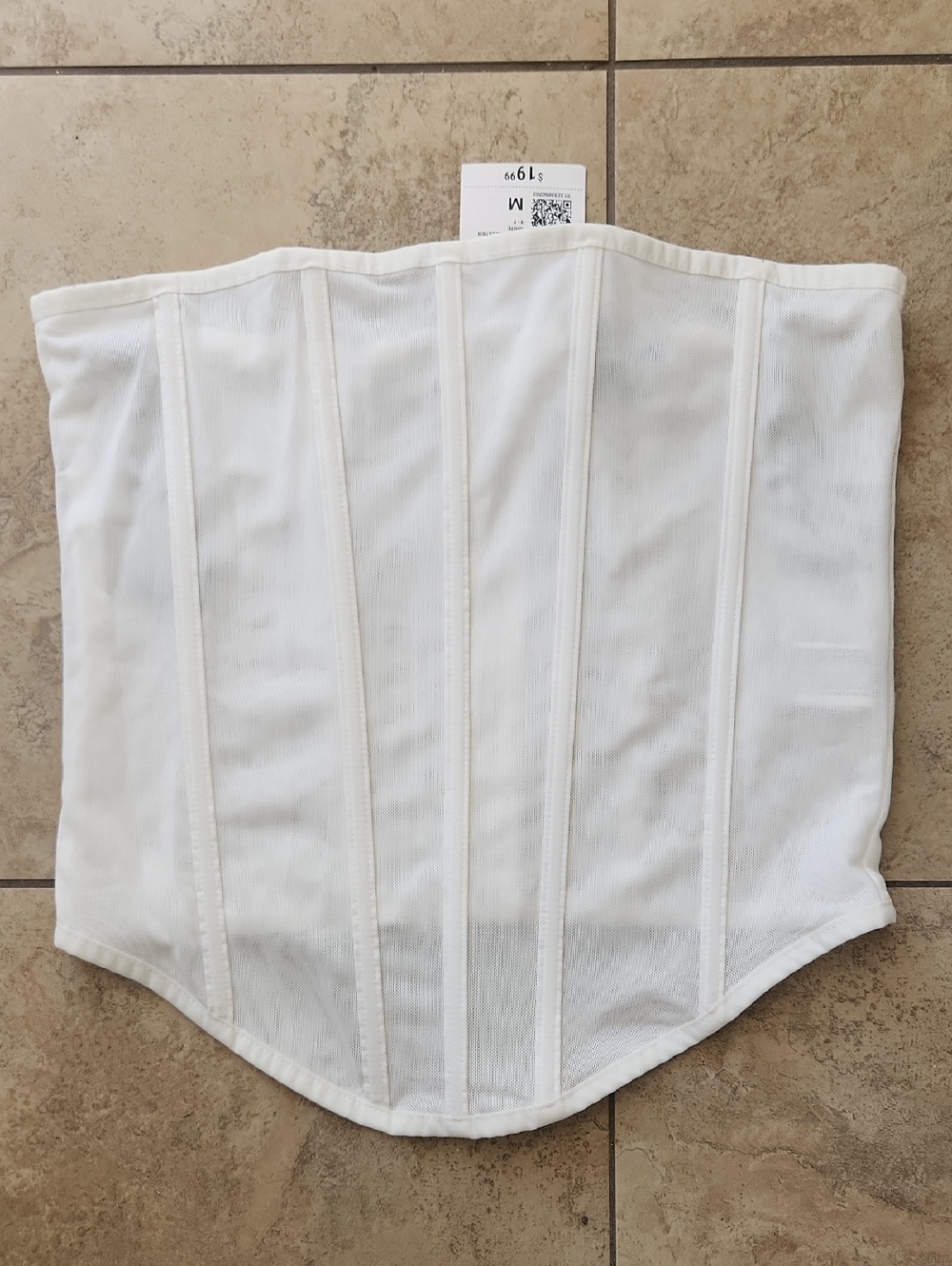 Forever 21 White Strapless Corset Top